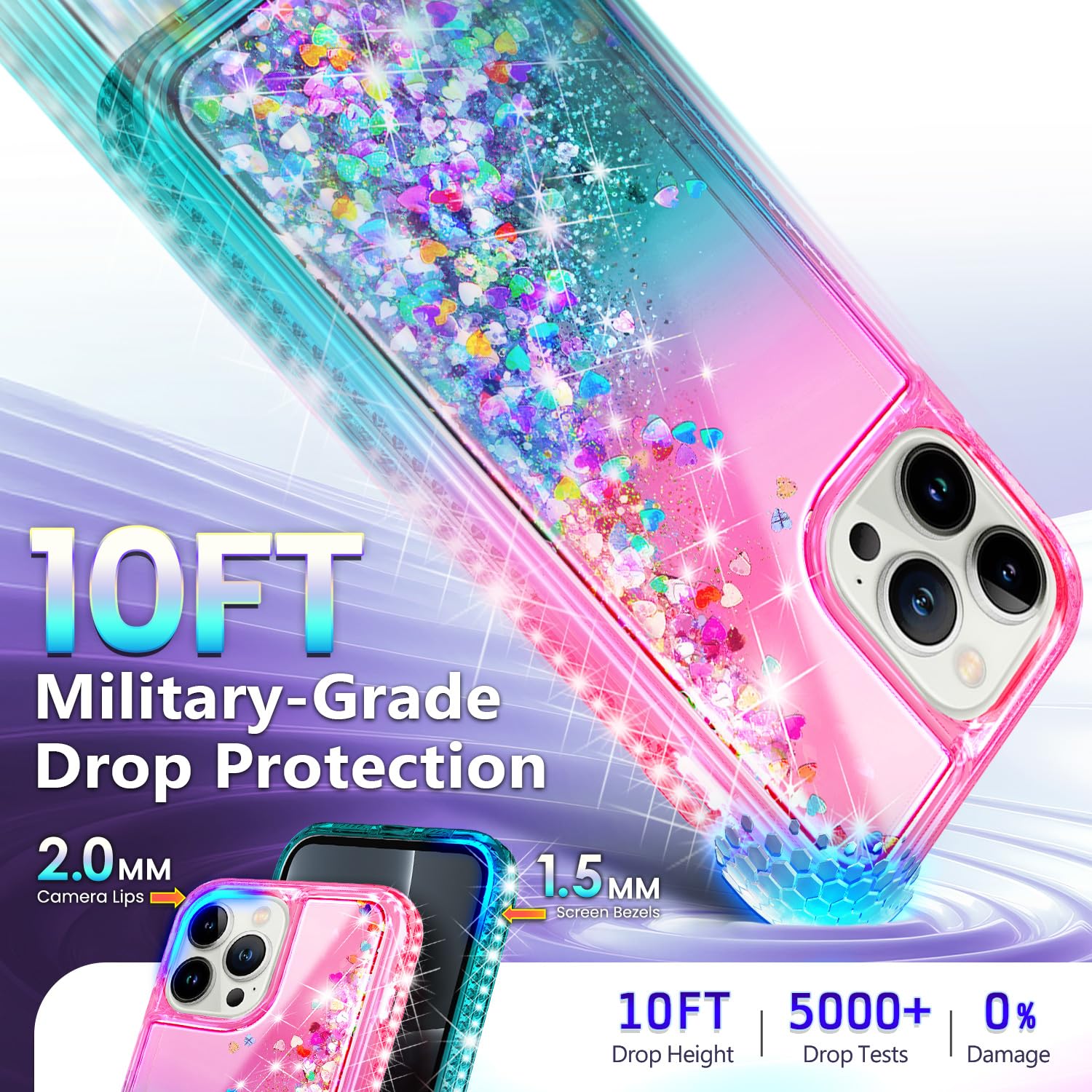 Amazon.com: NGB Designed for iPhone 11 Pro-Max Case, Pink/Aqua